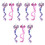 9Pièces Clips Extensions Perruque Multicolores Accessoire Fête 4