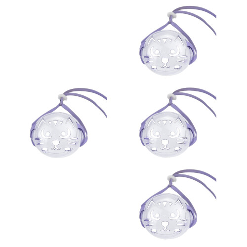 4Pièces Muselière Chat Portable Violet Confortable Accessoires Chats 2