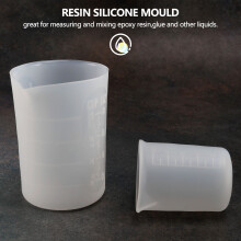 Silikon Messen Becher, 6 StüCk 250 Ml / 100 Ml Antihaft Mehrweg Silikon Mischen Becher Langlebig, Leicht zu Reinigen für Epoxid Harz