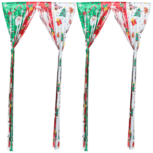 8Pièces Rideaux Noël Multicolores Pour Anniversaires 1