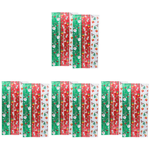 8Pièces Rideaux Noël Multicolores Pour Anniversaires 2