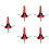 5Pièces Support Portable Clarinette Rouge Stable Antidérapant 5