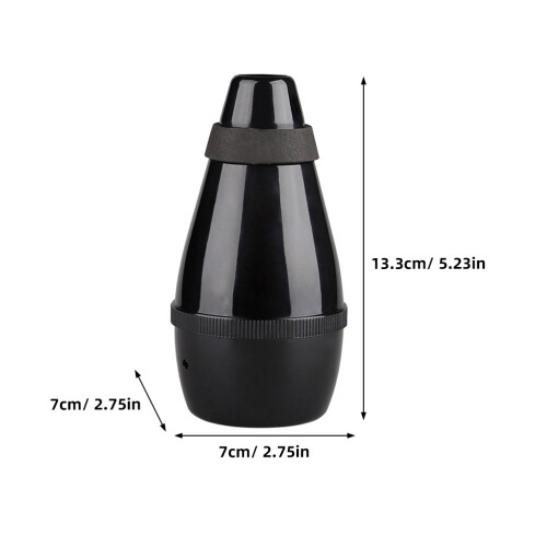 10Pièces Sourdine Trompette ABS Noire Usage Pratique Et Durable 1