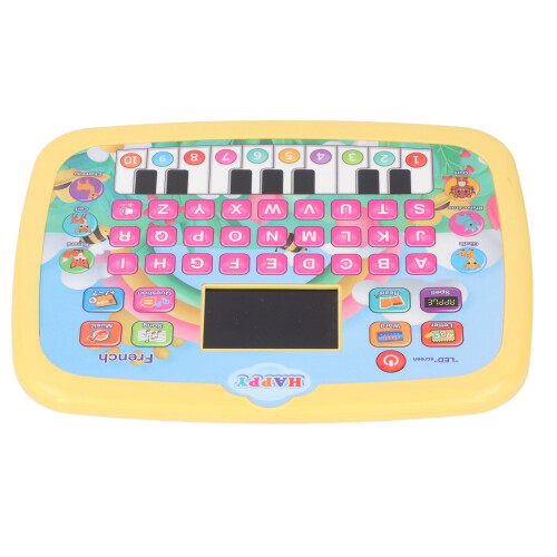 Interactive French Learning Tablet for Kids, 18x24cm, Yellow
