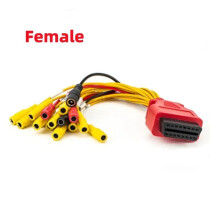 OBD OBD2 Universal Jumper Bilkontakt Plugg 16-Polig Hane Hona Feldiagnosverktyg Borste ECU Jumper Diagnostikkabel