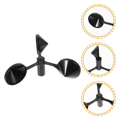 2Pièces Coupe Anémomètre ABS Noir Vitesse Vent Portable 2
