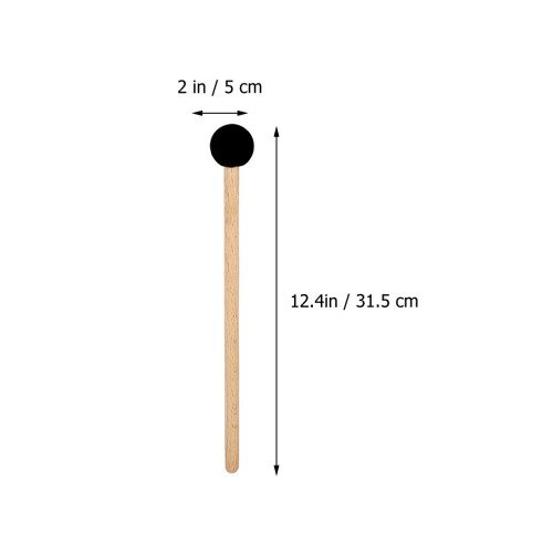 2Pièces Maillets Rouleau Noir Bois Professionnels Pour Batterie 1
