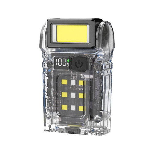 Portable  LED Flashlights USB Rechargeable EDC Flashlight with Battery Display Magnetic Working Light Fishing Torch