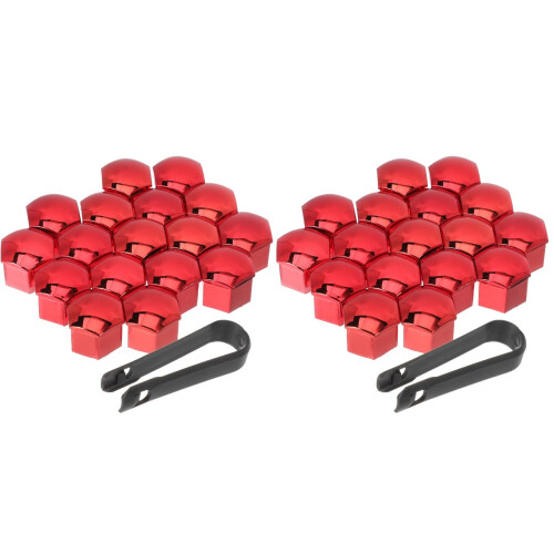 40Pcs Red Lug Nut Covers Durable Car Wheel Nut Caps with Removal Tool 1