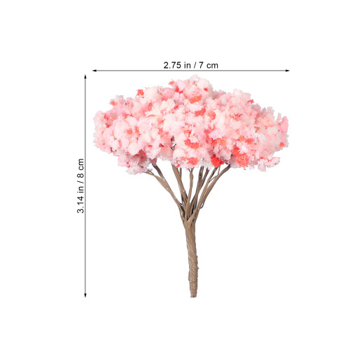 48Pcs Pink Artificial Cherry Blossom Miniature Trees for Home Decor 1