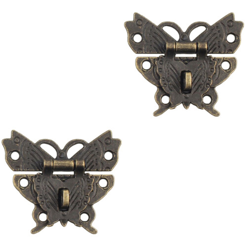 4Pièces Loquets Pour Bois Vintage Marron 1