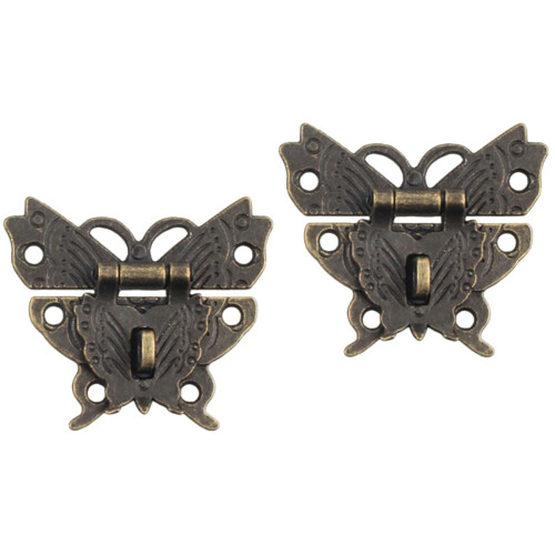 4Pièces Loquets Pour Bois Vintage Marron 2