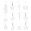 48Paires Boucles D'oreilles Accessoires Blanches Sublimation DIY 2