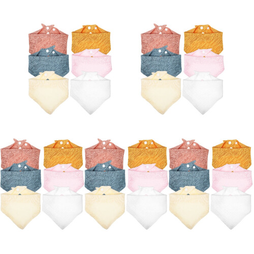 30Pcs Newborn Bibs Cotton Triangle Dribble Bibs for Babies Assorted 1