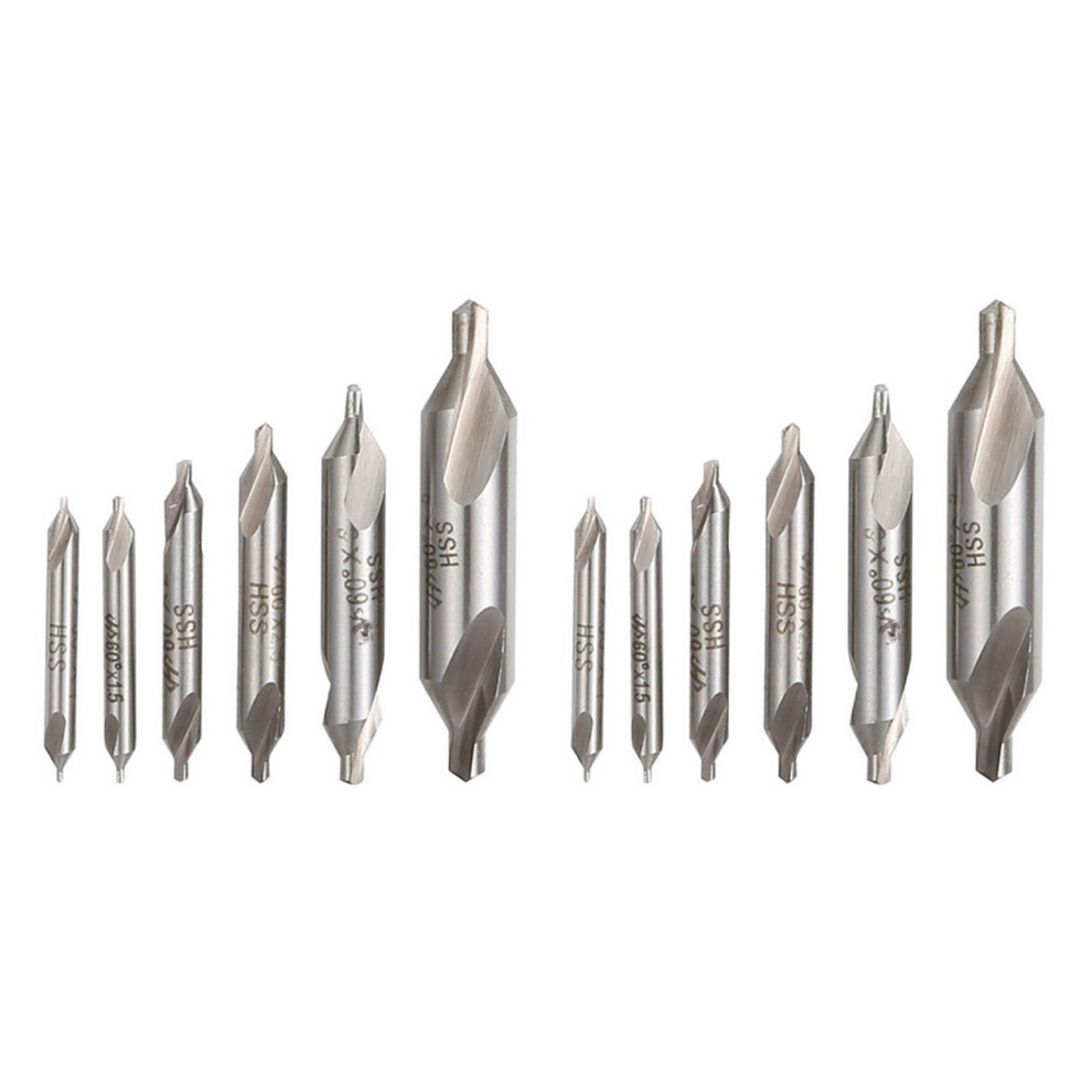 12 Pcs Hss Combined Center Drills Bit Set Countersink 60 Degree Angle 5/3/2.5/2/1.5/1 Mm 6033966997071