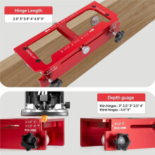 Aluminum Alloy Door Hinge Jig, Door Hinge Router Jig with Scale,Fits for 2.5-5" Length and Thicknesses, 1/4"&5/8" Radius