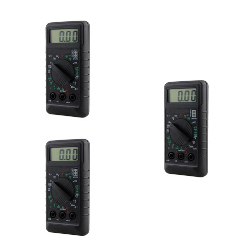 3Pièces Multimètre Digital Portable Noir Résistance Voltage 2