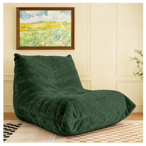 Luxury Silver Thread Chenille Bean Bag Lazy Sofa 1