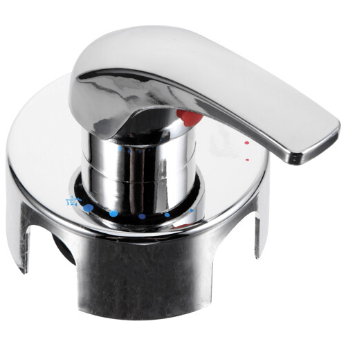 5Pcs Wall Mount Shower Mixer Valve Silver Alloy Single Handle Trim 1