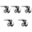 5Pcs Wall Mount Shower Mixer Valve Silver Alloy Single Handle Trim 5