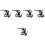 5Pcs Wall Mount Shower Mixer Valve Silver Alloy Single Handle Trim 6