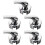 5Pcs Wall Mount Shower Mixer Valve Silver Alloy Single Handle Trim 8