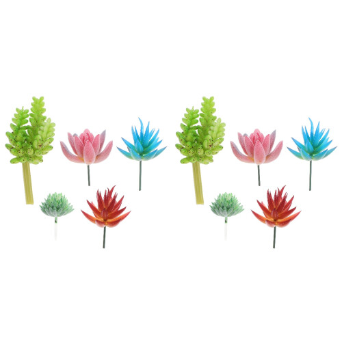 10Pièces Décor Succulent Artificiel Accessoire Maison Mini 1