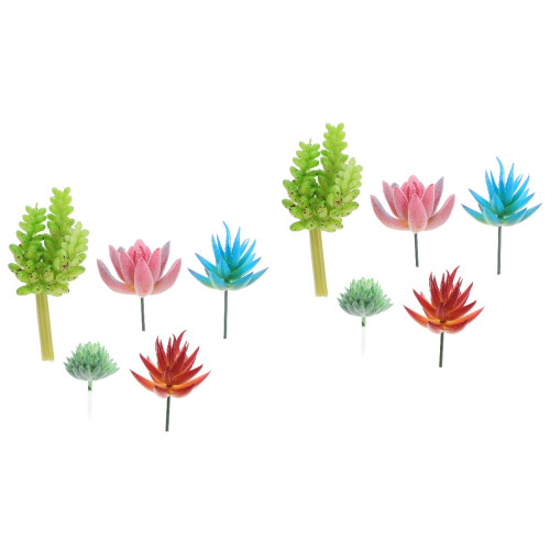 10Pièces Décor Succulent Artificiel Accessoire Maison Mini 2