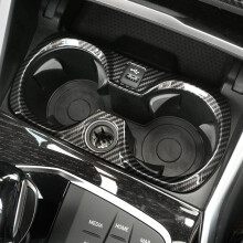 For - 3 Series G20 G28 2019-2021 Carbon Fiber Center Console Water Cup Holder Cover Trim Decor Sticker Accessories