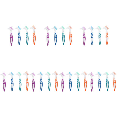 28Pièces Dentier Nettoyante Double Tête Usage 2