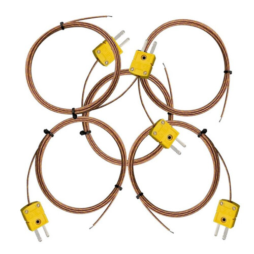 5pcs High Accuracy K Type -Connector Thermocouple Temperature Probe Sensor,1 Meters Long Measure Range -40-480C 1