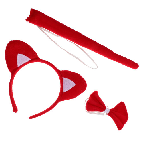 5Ensembles Ensemble Cosplay Rouge Oreilles Renard Queue Et Doux 2