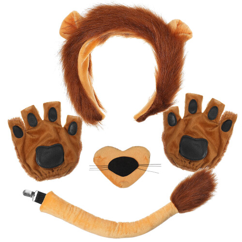 5Ensembles Costume Lion En Laine Durable Oreilles Queue Et 1