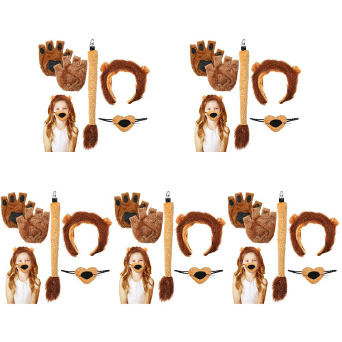 5Ensembles Costume Lion En Laine Durable Oreilles Queue Et 2