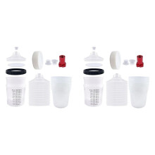 2X FäRgspruta Blandningskopp Liner och Lock-System för HVLP Sprutpistoler, FordonsfäRg SprayGun 20 Oz (600 Ml) Kit