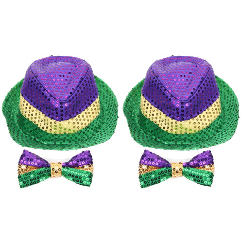 2Ensembles Ensemble Bow Tie Chapeaux Colorés Décoratifs 2