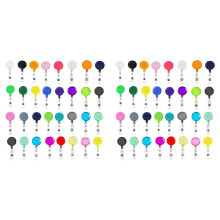 100 Pcs Retractable Badge Reel Clips Holder Mixed Solid Color Nurse Students Doctor ID Badge Holder for Hanging ID Card