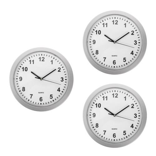 3Pièces Pendules Murales Argentées Avec Pour 2