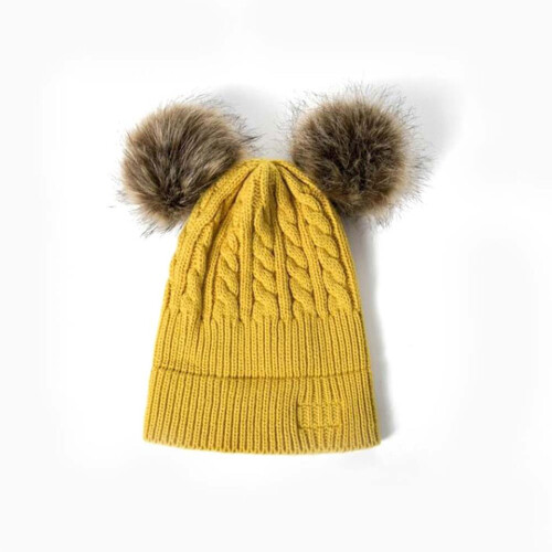 2Pièces Bonnet Tricot Enfants Style Et Hiver 1