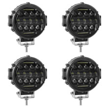 4X Round LED Work Light, 60W Flood Spot Combo LED Light Daytime Running Light Off Road Driving Lights for Truck SUV