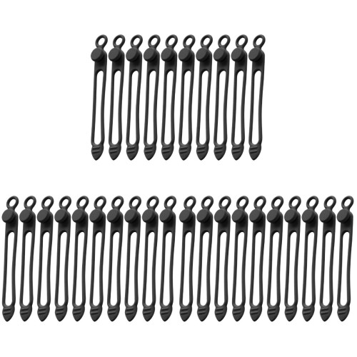30Pièces Liens Silicone Flexible Câbles Noir Réutilisables À 1
