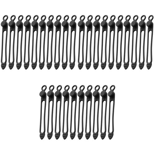 30Pièces Liens Silicone Flexible Câbles Noir Réutilisables À 2
