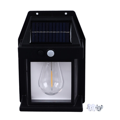Waterproof Solar Tungsten Wall Light 1800mAh Motion Sensor Black 1