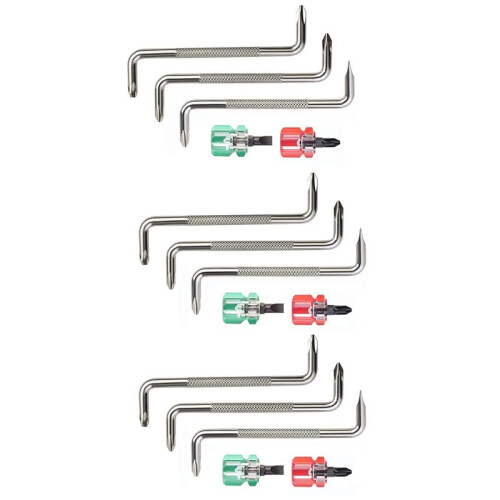 3X 5 in 1 Offset Screwdriver Z Shaped Screwdrivers Magnetic Slotted Phillips Double  Hand Tool Set