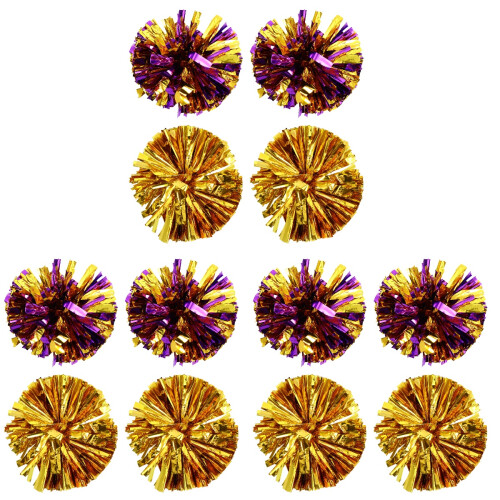12Pièces Pompoms De Cheerleader En Pet Durable Multicolores Pour Danse 1