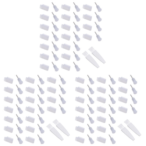60Paires Bouchons Protections USB Type-C Transparent Pour Mobiles 2