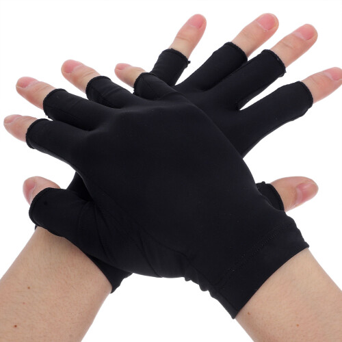 2Paires Doigts Protection Uv Gel Noir Élastique 2