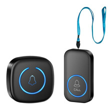 Wireless Lanyard Button Call Pager Emergency SOS Pager Emergency Call Button for Kids Elderly Call System Black UK Plug