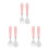 3Ensembles Couverts Bébé Acier Inoxydable Rose Fourchette 7