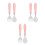 3Ensembles Couverts Bébé Acier Inoxydable Rose Fourchette 9